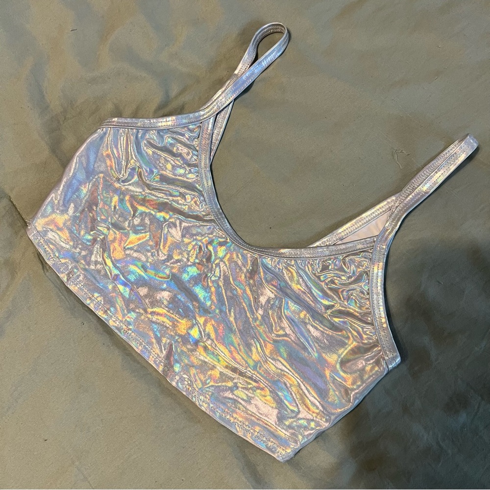 iHeartRaves J. Valentine Silver Beam Holographic Top